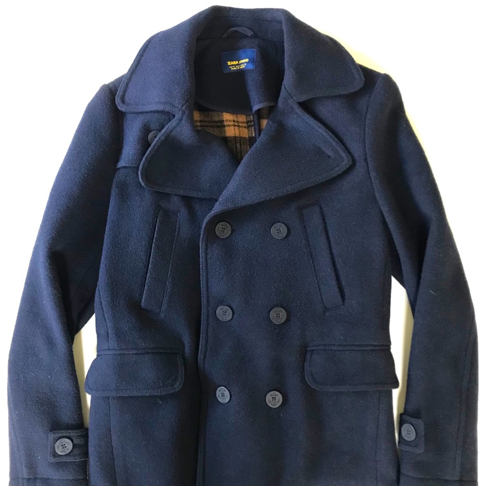 Zara Young Mens PeaCoat. Medium Size 38.